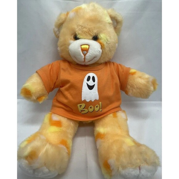 Build a Bear Halloween Orange Candy Corn Bear Plush W Clothe BABW 2005 Retired - Picture 1 of 16
